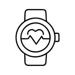 fitness tracker watch icon, fitness tracker watch line art - simple line art of fitness tracker watch, perfect for fitness tracker watch logos and icons and themed design 