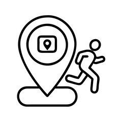 gps running tracker icon, gps running tracker line art - simple line art of gps running tracker, perfect for gps running tracker logos and icons and themed design 