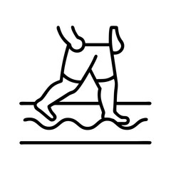 jogging at the beach icon, jogging at the beach line art - simple line art of jogging at the beach, perfect for jogging at the beach logos and icons and themed design 