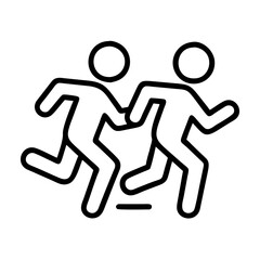 jogging buddy icon, jogging buddy line art - simple line art of jogging buddy, perfect for jogging buddy logos and icons and themed design 