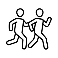 jogging buddy icon, jogging buddy line art - simple line art of jogging buddy, perfect for jogging buddy logos and icons and themed design 