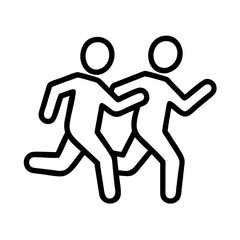 jogging buddy icon, jogging buddy line art - simple line art of jogging buddy, perfect for jogging buddy logos and icons and themed design 