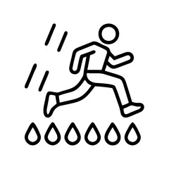jogging in the rain icon, jogging in the rain line art - simple line art of jogging in the rain, perfect for jogging in the rain logos and icons and themed design 