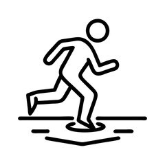 jogging reflection in puddle icon, jogging reflection in puddle line art - simple line art of jogging reflection in puddle, perfect for jogging reflection in puddle logos and icons and themed design 