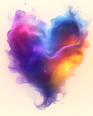 Colorful smoke heart shape.
