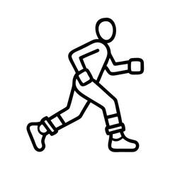 jogging with ankle weights icon, jogging with ankle weights line art - simple line art of jogging with ankle weights, perfect for jogging with ankle weights logos and icons and themed design 