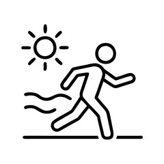 morning jog icon, morning jog line art - simple line art of morning jog, perfect for morning jog logos and icons and themed design 