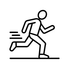 person jogging icon, person jogging line art - simple line art of person jogging, perfect for person jogging logos and icons and themed design 