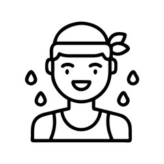 runner s glow sweating face icon, runner s glow sweating face line art - simple line art of runner s glow sweating face, perfect for runner s glow sweating face logos and icons and themed design 