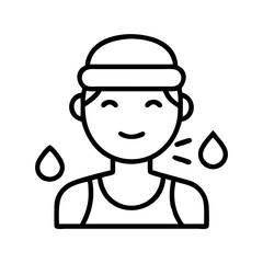 runner s glow sweating face icon, runner s glow sweating face line art - simple line art of runner s glow sweating face, perfect for runner s glow sweating face logos and icons and themed design 