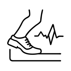 running gait analysis icon, running gait analysis line art - simple line art of running gait analysis, perfect for running gait analysis logos and icons and themed design 