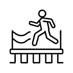 running over a bridge icon, running over a bridge line art - simple line art of running over a bridge, perfect for running over a bridge logos and icons and themed design 