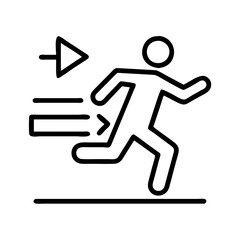 running pace icon, running pace line art - simple line art of running pace, perfect for running pace logos and icons and themed design 