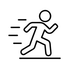 running pace icon, running pace line art - simple line art of running pace, perfect for running pace logos and icons and themed design 