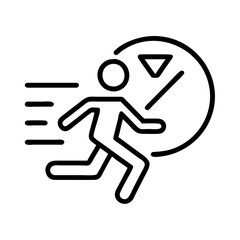 running pace icon, running pace line art - simple line art of running pace, perfect for running pace logos and icons and themed design 