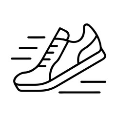 running shoes in motion icon, running shoes in motion line art - simple line art of running shoes in motion, perfect for running shoes in motion logos and icons and themed design 