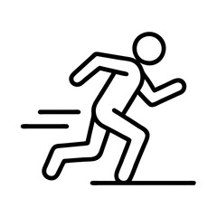 sprinting icon, sprinting line art - simple line art of sprinting, perfect for sprinting logos and icons and themed design 