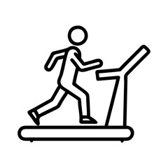 treadmill jogging icon, treadmill jogging line art - simple line art of treadmill jogging, perfect for treadmill jogging logos and icons and themed design 