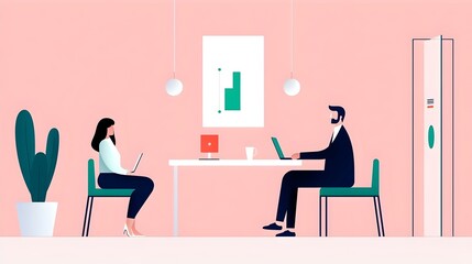 Dynamic Sales Team Collaboration, vibrant flat vector illustration showcasing diverse professionals engaged in teamwork and strategy discussions
