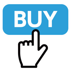 BUYボタンを押す指