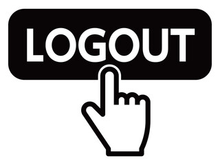 ログアウトボタンを押す指