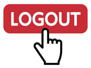 ログアウトボタンを押す指