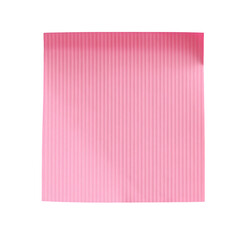 Blank pink sticky paper note isolated on transparent background. Cut out