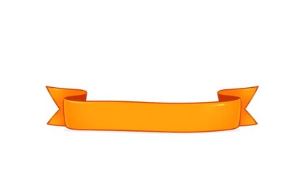 Orange Ribbon Banner on a White Background