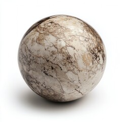 Marble sphere studio shot, white background (1)