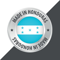 Made in Honduras badge logo flag sticker 3d vector illustration isolated on white