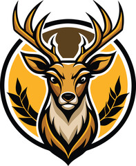 Modern Deer Head Logo Vector