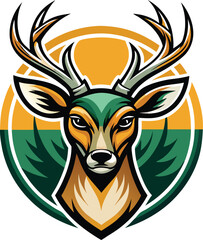 Modern Deer Head Logo Vector