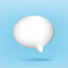 Speech bubble icons on social media isolated on blue background, chat icon, message box, cute, cartoon, 3D. Vector illustration