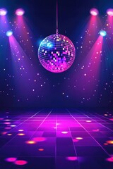 Disco Ball Dance Floor Nightclub Party Retro Vibe 80s