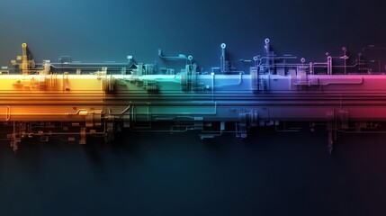 Obraz premium A vibrant timeline chart detailing major rail transport system upgrades in the past decade