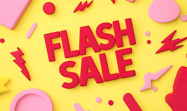 Vibrant Red Flash Sale Announcement, eye-catching bold text promoting limited-time offers, designed to attract immediate customer attention.