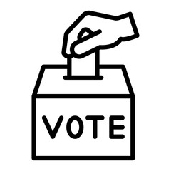 Casting Vote Vector Line Icon Design