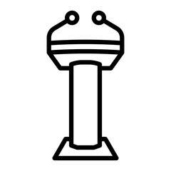 Speech Podium Vector Line Icon Design