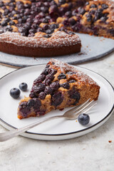 Buckwheat Almond and Blueberry Cake
