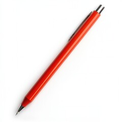 Red pencil, isolated, white background, writing