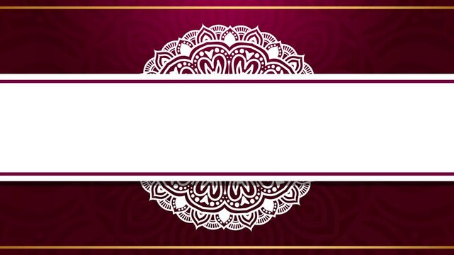 Luxury Background with Gold Mandala Rotating. Elegant Wedding Invitation Card Background with Red Background for Yoga, Wedding, and Ramadan	
