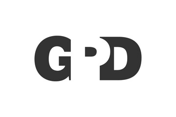 GPD logo design. Initial letter G P D bold font style for tech startups, consulting, corporate branding. Creative company name, headlines typography identity, trendy logotype.