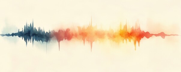 Abstract Watercolor Soundwave: A Symphony of Colors