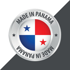 Made in Panama badge logo flag sticker 3d vector illustration isolated on white