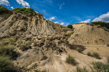 Aliano badlands during a sunny springtime day, Matera, Italy
