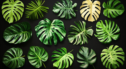 Tropical Monstera Leaves