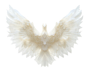 Fototapeta premium Intricately crafted angel wings sculpture in radiant white