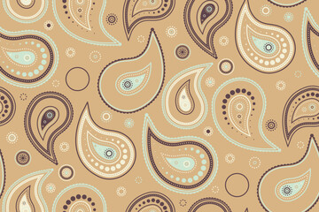 Fototapeta premium Ethnicity rectangle a retro colours. Dot fabric and designer ornamental. Summer paisley at flourish blossom.