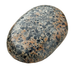 Collection of Polished Granite Stones Isolated on White Background