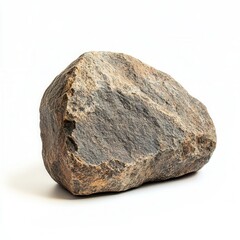 Obraz premium Studio shot grey boulder on white